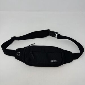 SINNO Crossbody Fanny Pack Black 3 Pockets Travel Waist Bag‎ Adjustable
